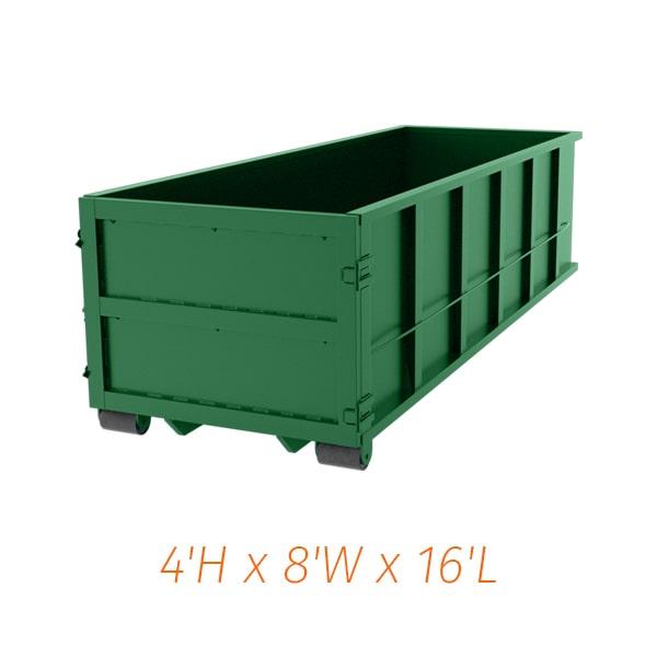 we offer same-day delivery for our fifteen-yard dumpsters in many locations